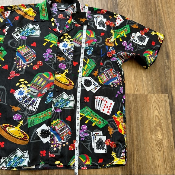 Andrade Hawaiian Shirt Mens XL Casino Cards Slots All Over Print Button Up Vegas - Picture 7 of 9